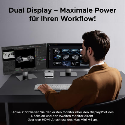 UGREEN Mac mini M4 Dock - DP 4K@240Hz, SSD & Dual-Monitor