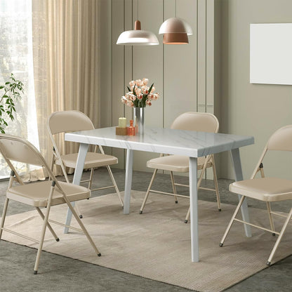 BULAGE Klappstuhl Gepolstert 6er Set - Khaki für Garten & Esszimmer