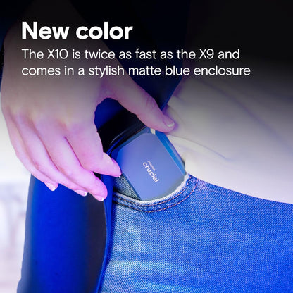 Crucial X10 Portable Externe SSD Festplatte 2TB - Blau matt