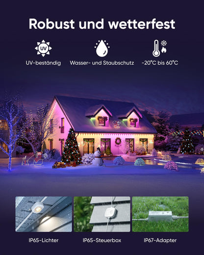 eufy E22 Festinstallierte Aussen-Lichterkette – Smart RGBWW 30m