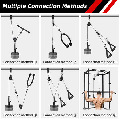 LFJ Kabelzug Latzug Trainingsgerät Home Gym – Set Latzugstange