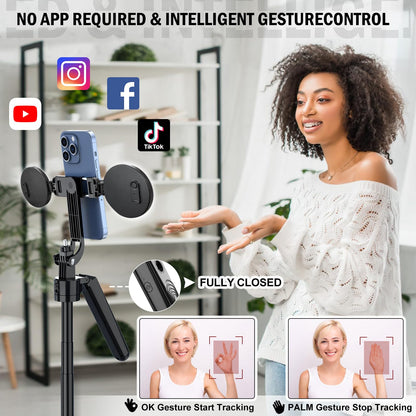 YUANRAN ES-B180S Handy Stativ mit Face Tracking, 180 cm, Licht