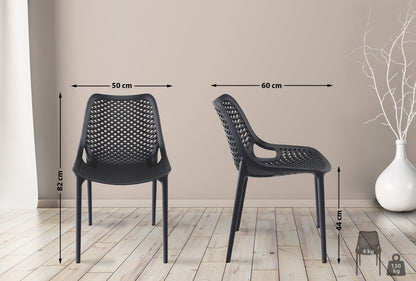 CLP XXL Bistrostuhl Air Gartenstuhl Kunststoff - Schwarz