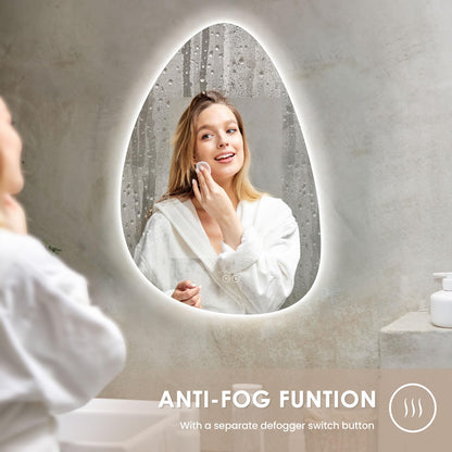 Dripex LED Badezimmerspiegel Dimmbar Asymmetrisch – 80x55 cm