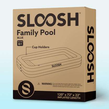 Sloosh Aufblasbarer Pool mit Sitzbank, 304,8 x 182,8 x 55,8 cm, Blau