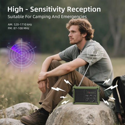 Mesqool Kurbelradio CR1030 Solar Notfallradio mit AM/FM Empfang