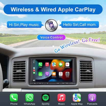 CarPro Doppel Din Android Autoradio - 7 Zoll Wireless CarPlay