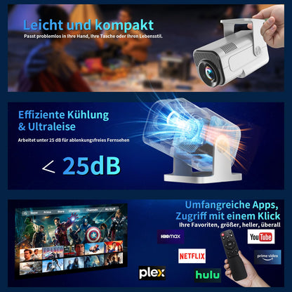 Smart Mini Beamer 4K Full HD Android Projektor – Weiss