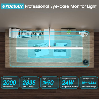 EYOCEAN LED Monitor Schreibtischlampe Gestensteuerung - Mattweiss