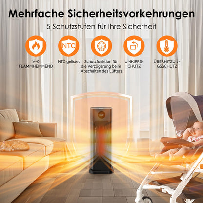 Minthouz S760 Keramik-Heizlüfter, 2000W PTC mit Thermostat