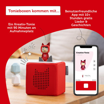 Toniebox Starterset Extrapack Hörspielbox – Rot Peppa Pig