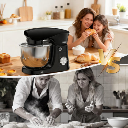 YASHE Küchenmaschine SM-2548A, 1500 W Knetmaschine mit 2 Schüsseln