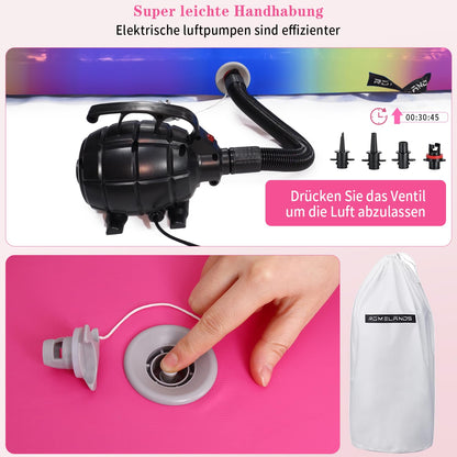 ROMELANDS Turnmatte Aufblasbar, 3M Trainingsmatte mit Luftpumpe, 10 cm hoch Gymnastikmatte für Yoga, Taumel, Turnen, Ausbildung