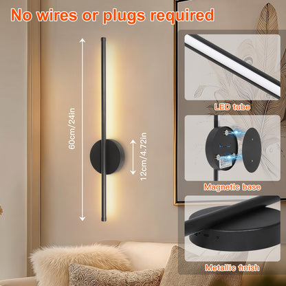 Ketom LED Wandleuchte Innen 2er-Set mit Fernbedienung, schwarz