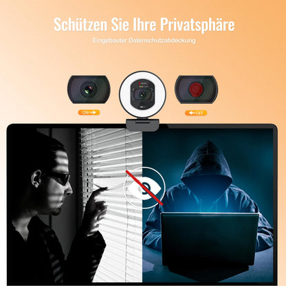 Angetube 4K Webcam mit Licht – USB Streaming Kamera PC Mac