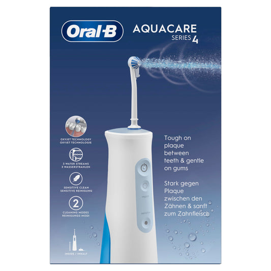 Oral-B AquaCare 4 Munddusche - Kabellos, Weiss/Blau