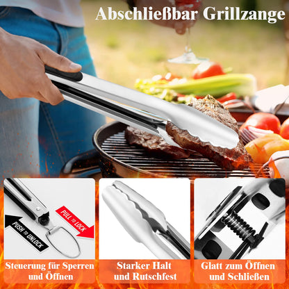 Grilliance BBQ Grillbesteck Set 30-teilig Edelstahl mit Tragetasche