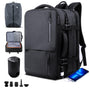 TravelGo Vakuum Laptop Backpack 46L – Handgepäck Rucksack Schwarz