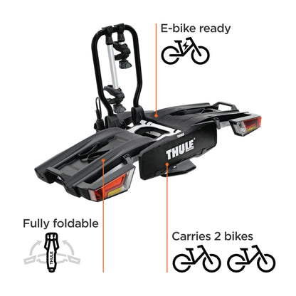 Thule EasyFold XT Fahrradträger für 2 Fahrräder – Schwarz