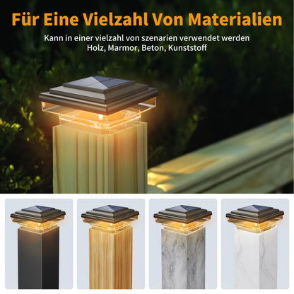 kefflum Solar Pfostenkappen Licht 4er Set LED Zaunpfosten IP65
