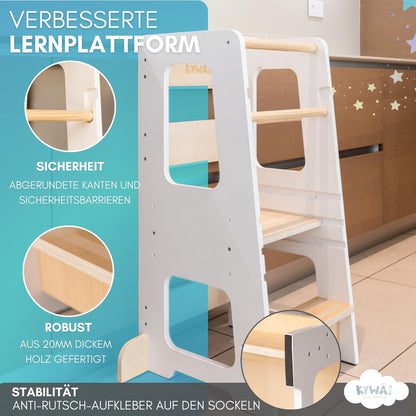 Kywai Lernturm Montessori Bambus höhenverstellbar - ab 1 Jahr