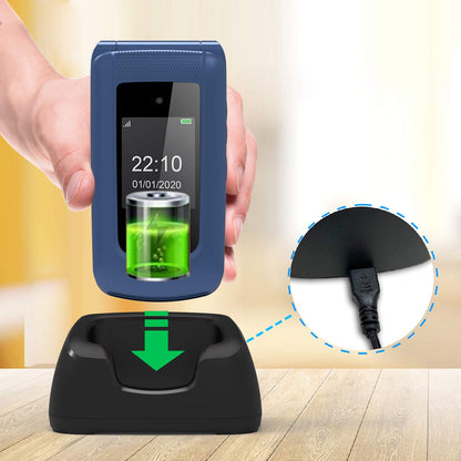 ULEWAY G380D Seniorenhandy Klapphandy mit SOS-Taste, blau