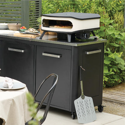 cozze® 17" Pizzaofen Gasofen - rotierender Pizzastein & LED