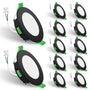 ALUSSO LED Einbaustrahler Dimmbar IP44 Schwarz – 12er Set
