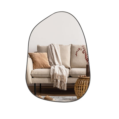 PERFNIQUE Asymmetrischer Wandspiegel - Schwarz, 69x48 cm