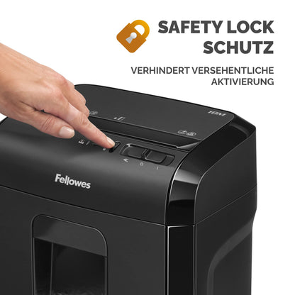 Fellowes Powershred 10M Aktenvernichter P5 Microcut – Schwarz
