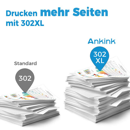 ANKINK Tintenpatronen als Ersatz für HP 302 XL, Tricolor, 2er-Pack