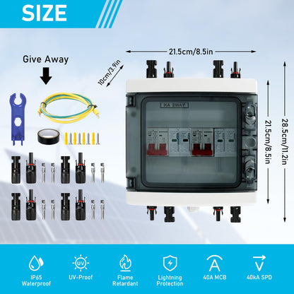 SolVolt PV Anschlusskasten DC Überspannungsschutz 1000V IP65