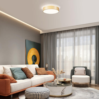 Vikaey moderne LED-Deckenleuchte Gold Metall Ø40cm – 4000K