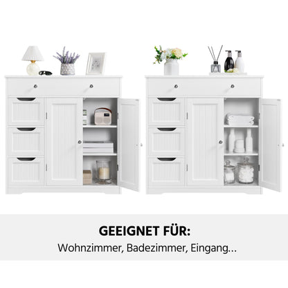 Yaheetech Badschrank mit 4 Schubladen und Fach - Weiss