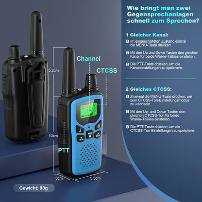Rabigala Walkie Talkie 3er Set Kinder aufladbar, 5 km Reichweite