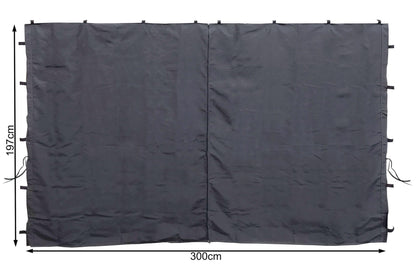 QUICK STAR Seitenwände für Pavillon 3x3m 2er-Set Anthrazit