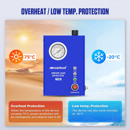 MRCARTOOL Rauchmaschine KFZ Lecksuchgerät mit Druckanzeige