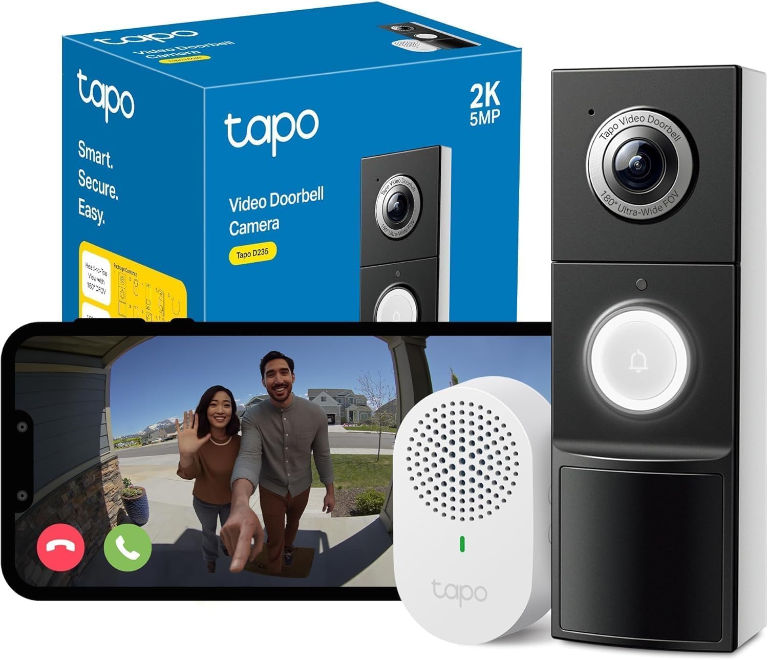 Tapo D235 Video-Türklingel mit 2K 5MP Kamera und Farb-Nachtsicht
