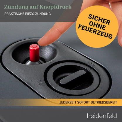 Heidenfeld Inferno GH100 Gasheizung für Innenräume - Schwarz