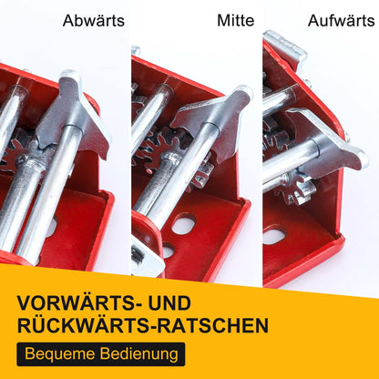 Pindex Handseilwinde mit Bremse 1600kg – 10m Gurtband Rot