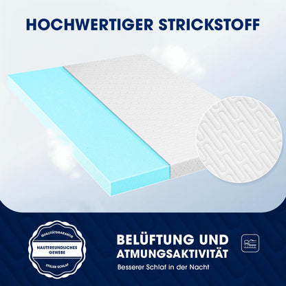 DOPEDIO 7,5cm Gel Memory Foam Matratzen Topper - 180x200cm Weiss