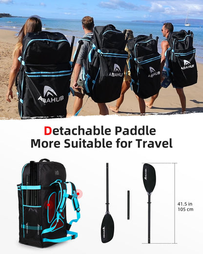 Abahub Kajakpaddel verstellbar 210-230 cm 3-teilig schwarz