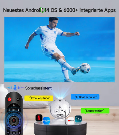 Magcubic HY300F Mini Beamer 4K Support mit Android 14 und WiFi 6