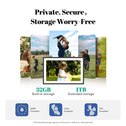 pexar 2K 11 Zoll Touch Digitaler Bilderrahmen Wi-Fi IPS