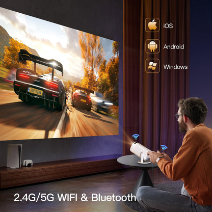 LYNCAST HY300 Pro Mini Projektor - WLAN Android 11 4K schwenkbar