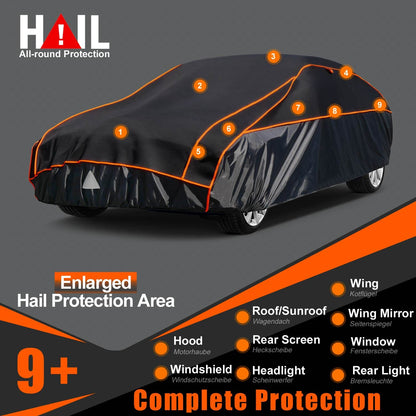kayme Hagelschutz Vollgarage Limousine 450-475cm schwarz