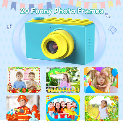 ShinePick Kinderkamera wasserdicht, 8MP Digitalkamera Full HD, blau