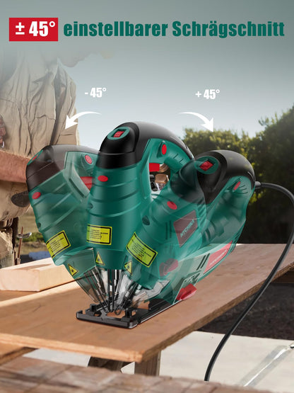 HYCHIKA Stichsäge 800W mit Laserführung und 6 Sägeblättern
