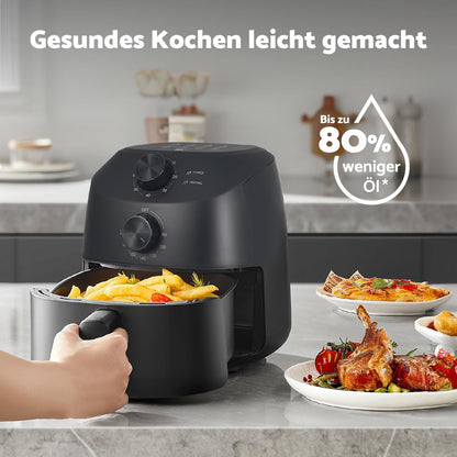 aeco Cube 2.0 Mini Airfryer – Heissluftfritteuse, 2 Liter, BPA-frei