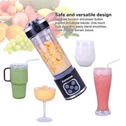 POYOCOM TL8001 Mini-Standmixer und Smoothie-Maker, 750 ml, Schwarz